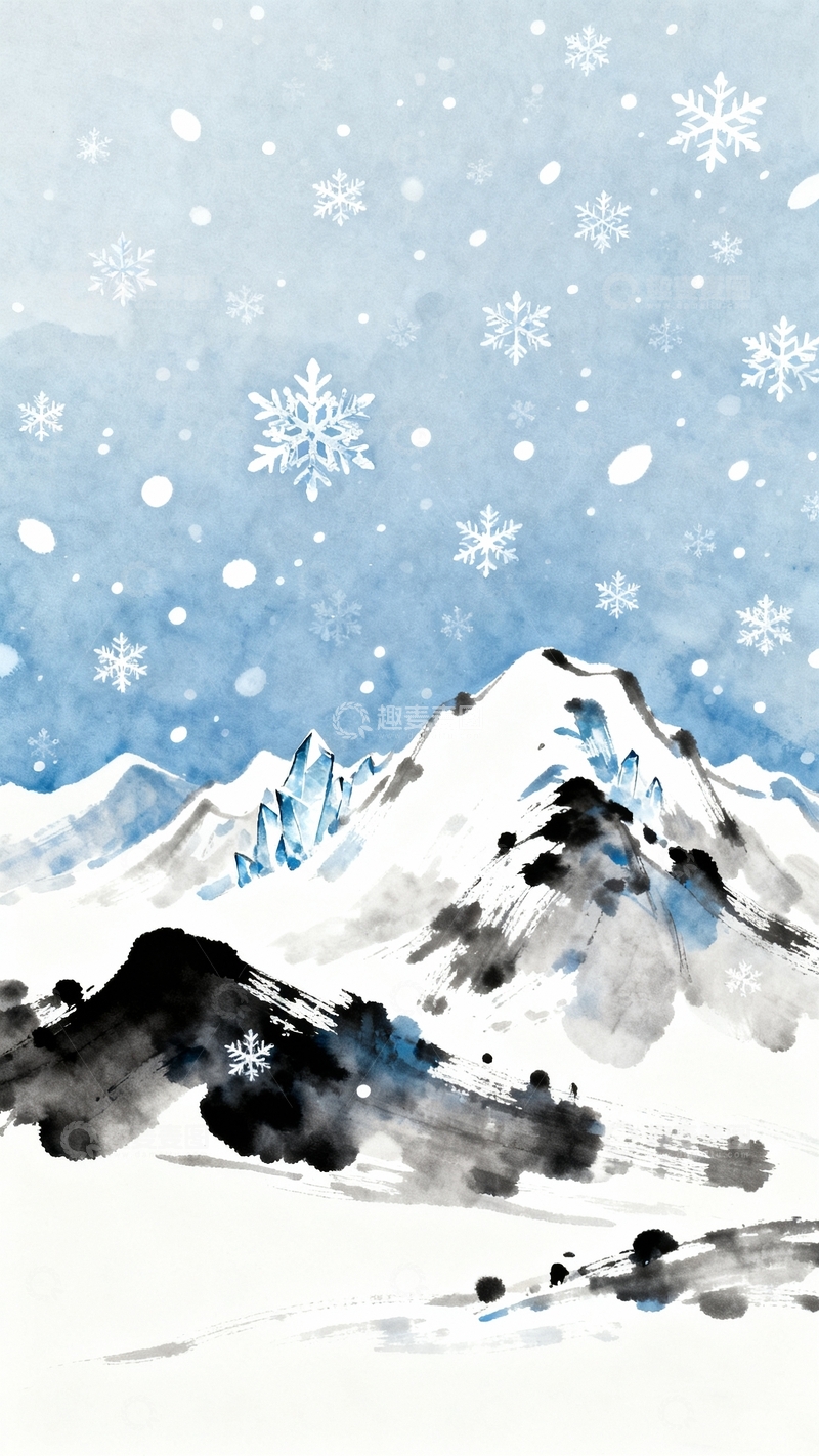 高清大图下载【趣麦麦图】-冬至立冬背景2