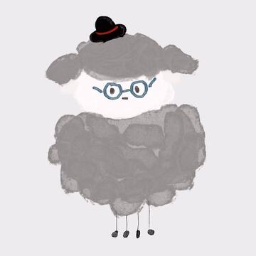 手绘可爱礼帽小羊