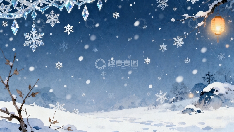 高清大图下载【趣麦麦图】冬至立冬海报背景20
