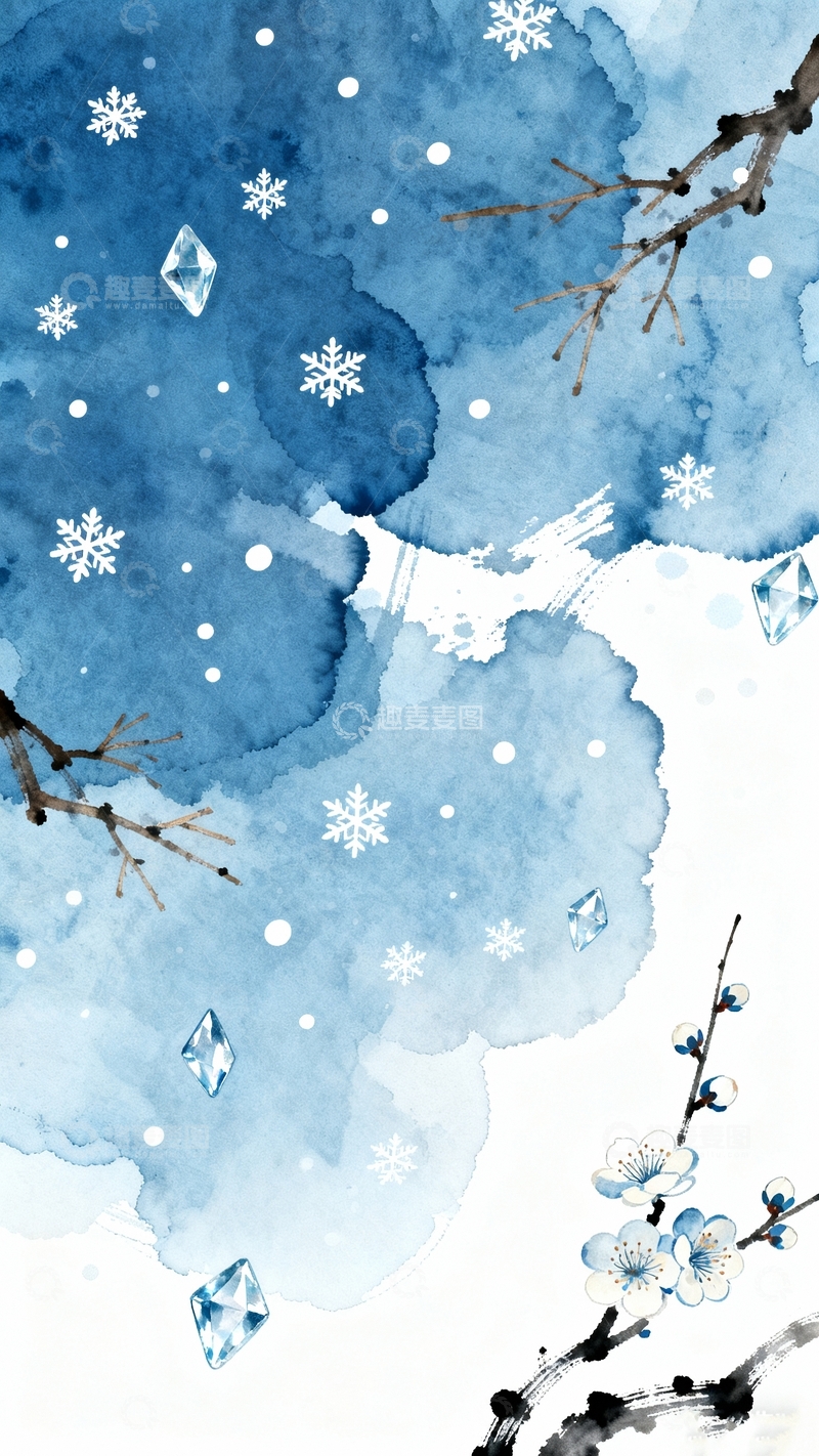 高清大图下载【趣麦麦图】冬至立冬海报背景13