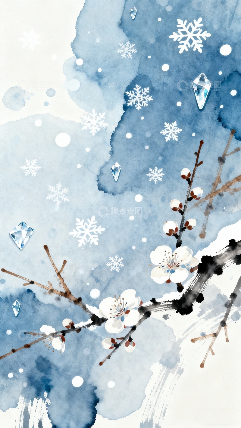 高清大图下载【趣麦麦图】冬至立冬海报背景9