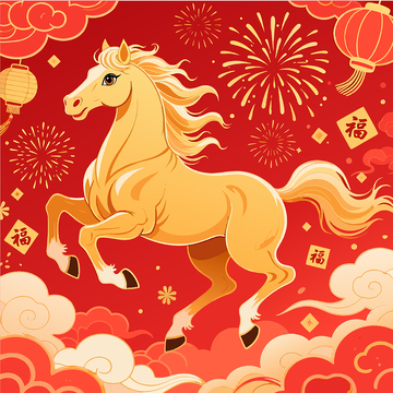 2026马年喜庆插画设计素材