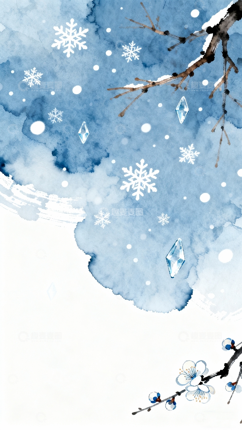 高清大图下载【趣麦麦图】冬至立冬海报背景3