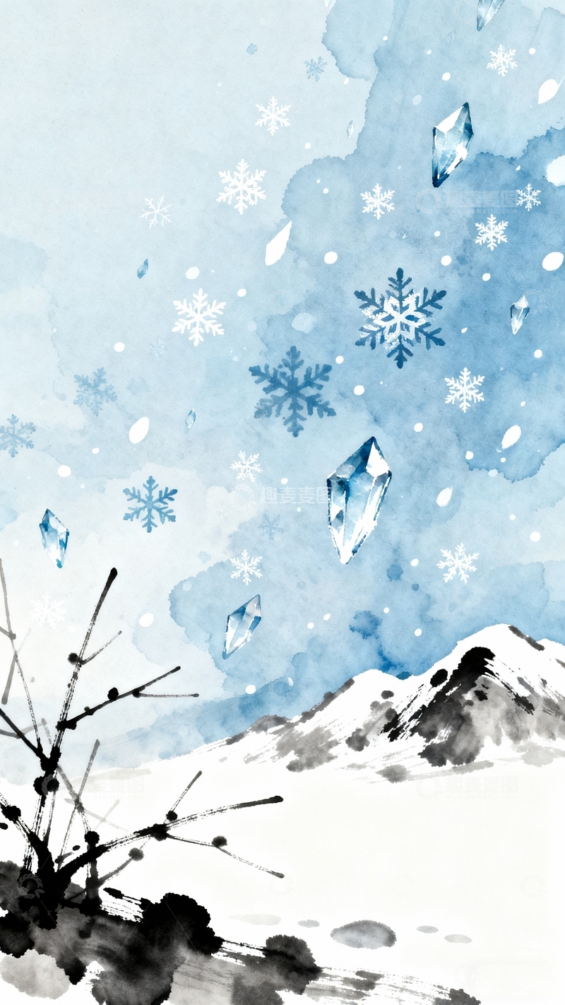 高清大图下载【趣麦麦图】-冬至立冬海报背景8