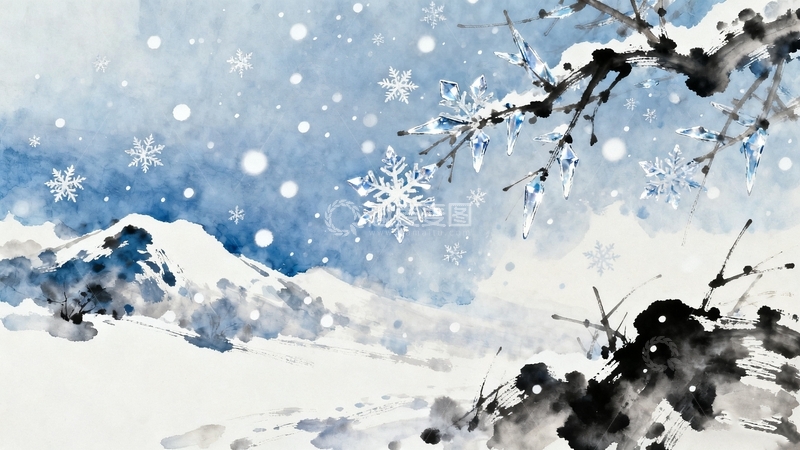 高清大图下载【趣麦麦图】冬至立冬海报背景14