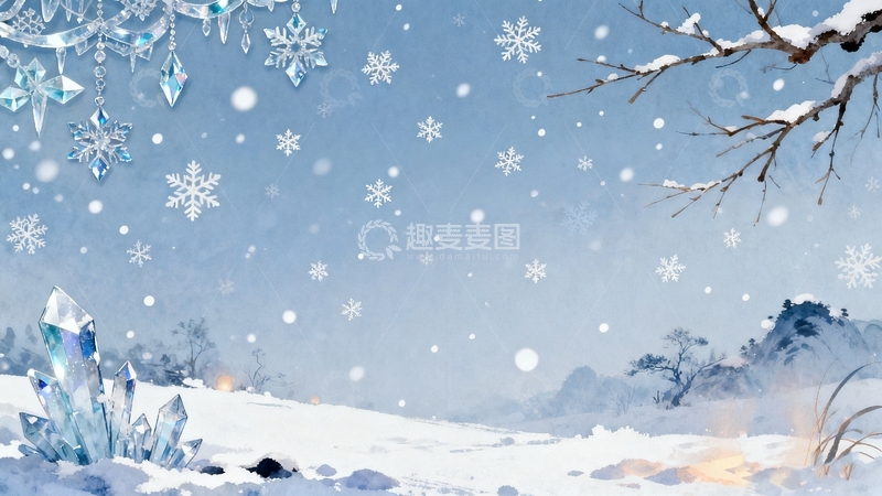 高清大图下载【趣麦麦图】冬至立冬海报背景18