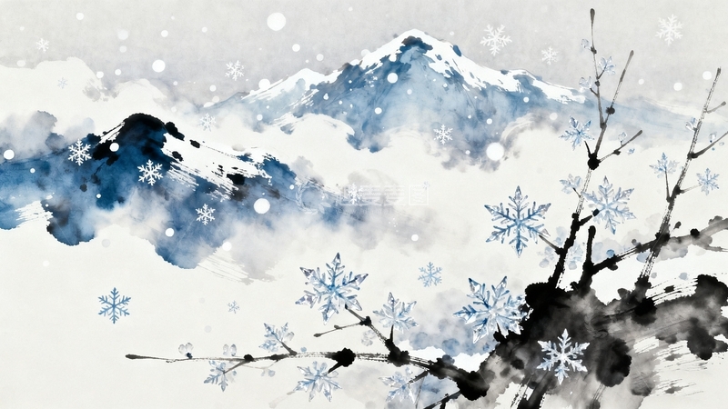 高清大图下载【趣麦麦图】冬至立冬海报背景6