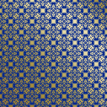 蓝金中式几何花纹背景图13