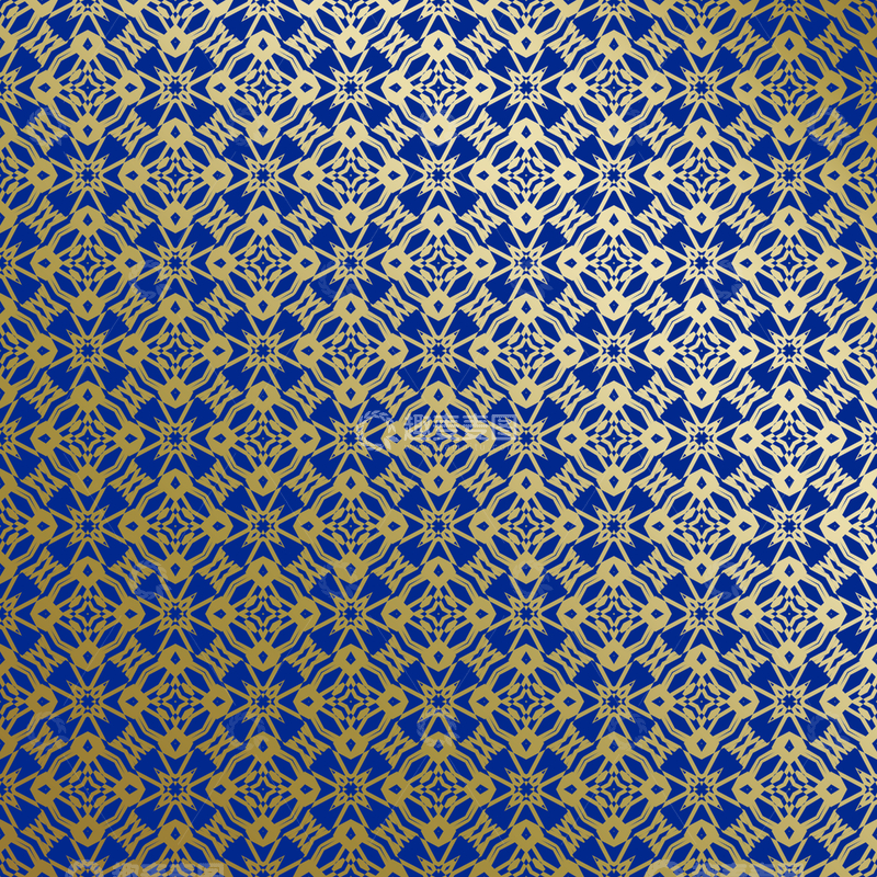 源文件下载【趣麦麦图】蓝金中式几何花纹背景图8