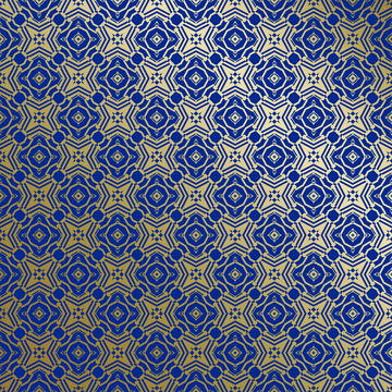 蓝金中式几何花纹背景图29