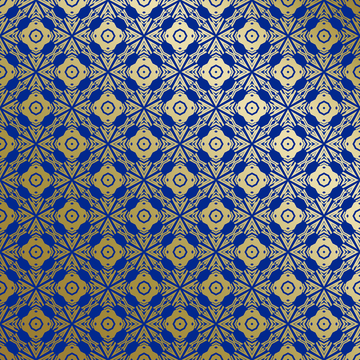 蓝金中式几何花纹背景图2