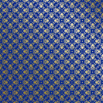 蓝金中式几何花纹背景图3