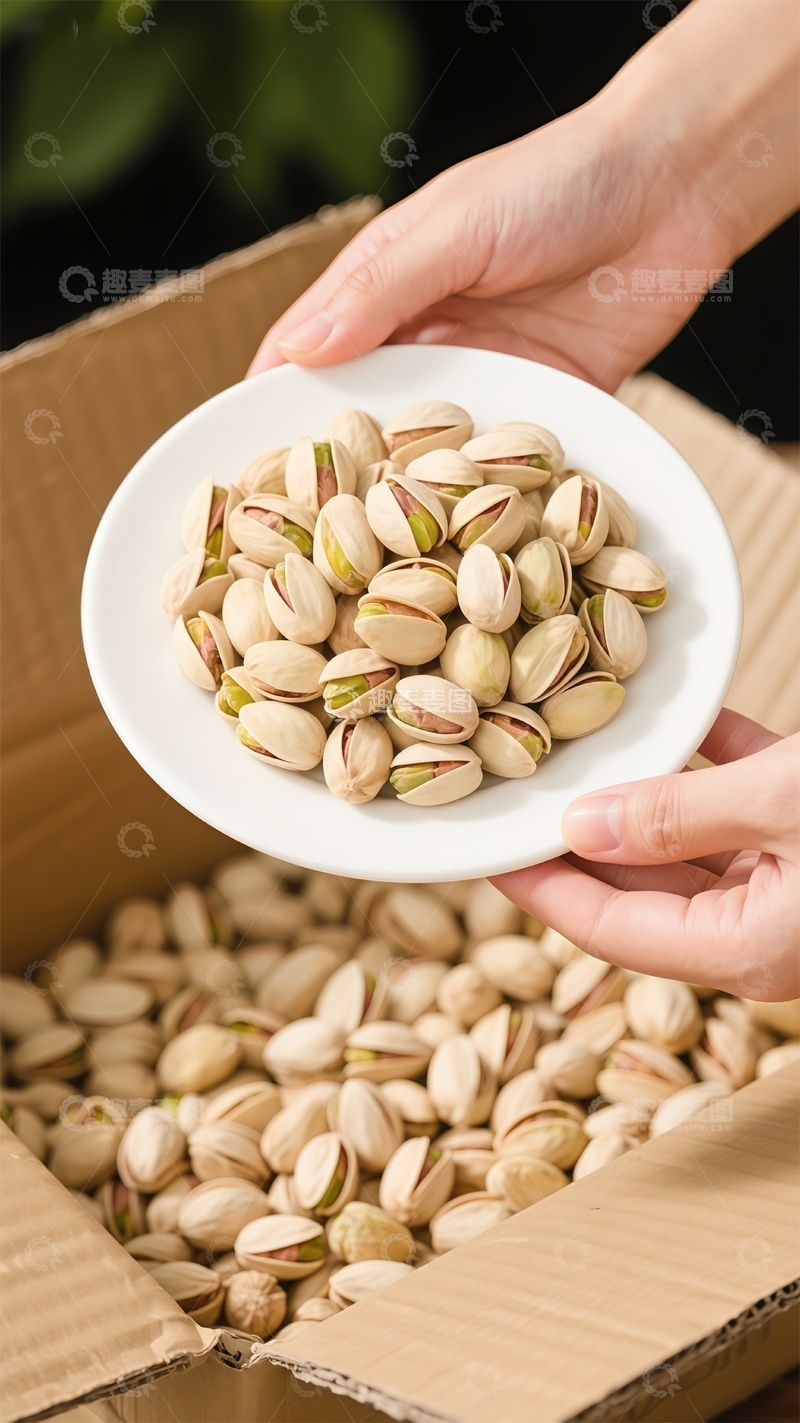 高清大图下载【趣麦麦图】手持坚果盘场景