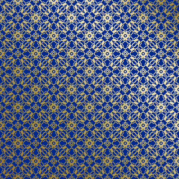 蓝金中式几何花纹背景图14