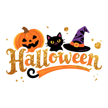 卡通风万圣节南瓜猫咪帽子设计素材