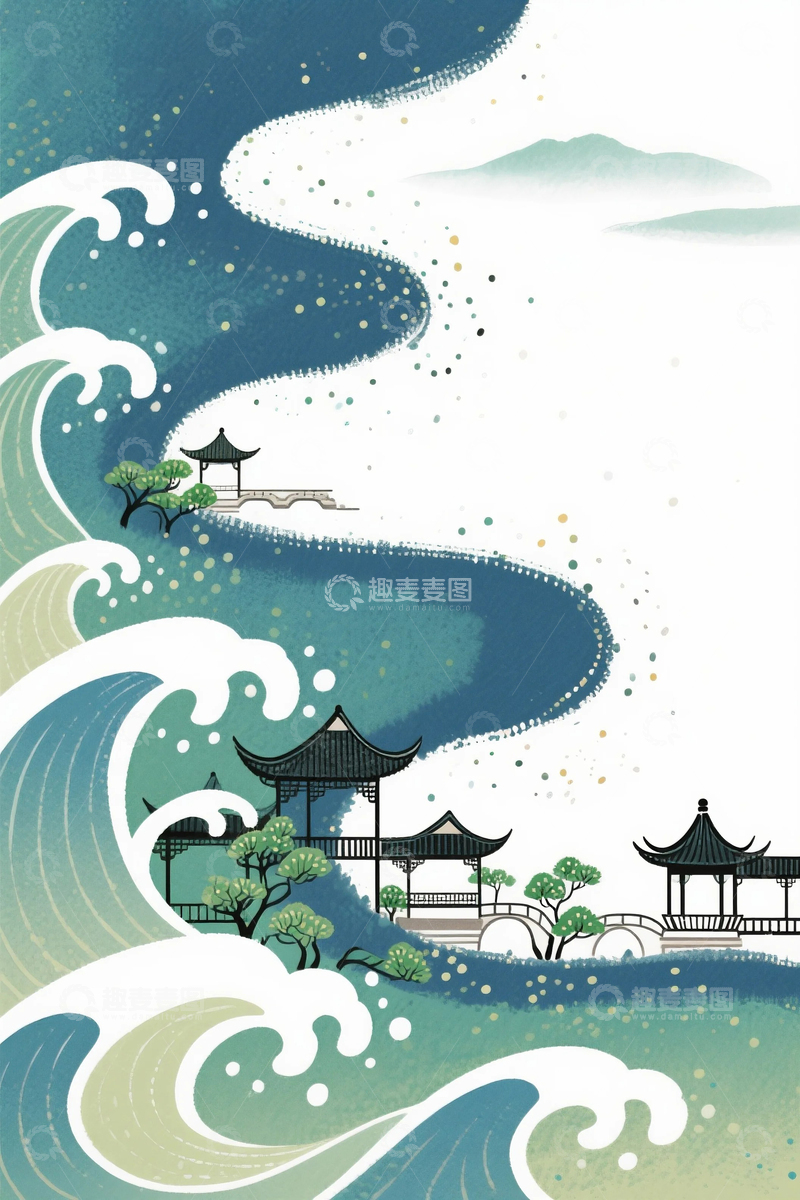 高清大图下载【趣麦麦图】中国风水墨山水7