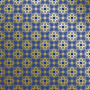 蓝金中式几何花纹背景图5