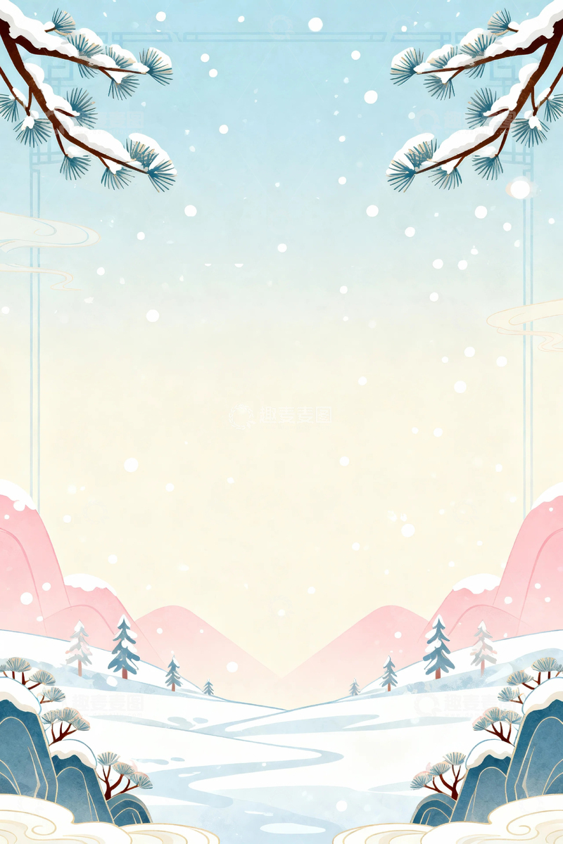 高清大图下载【趣麦麦图】-冬季冬天大雪背景002