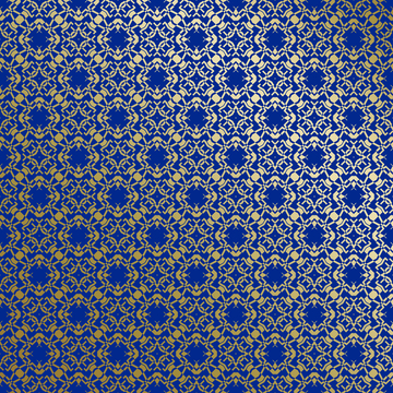 蓝金中式几何花纹背景图1