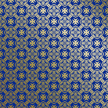 蓝金中式几何花纹背景图9