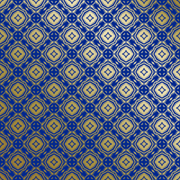 蓝金中式几何花纹背景图18