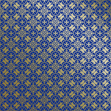 蓝金中式几何花纹背景图28