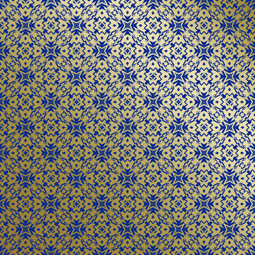 蓝金中式几何花纹背景图30