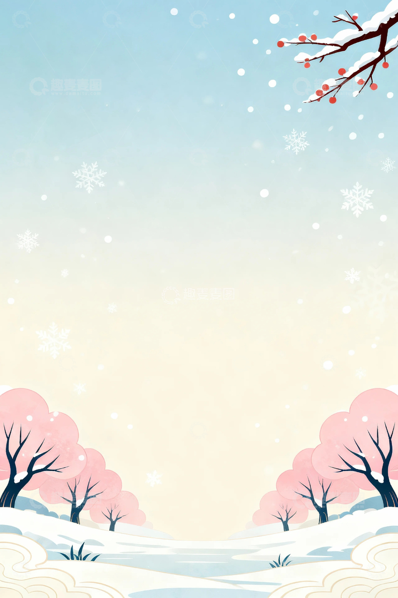 高清大图下载【趣麦麦图】-冬季冬天大雪背景00