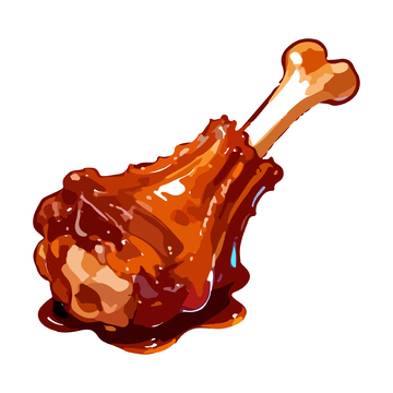 卡通鸡肉鸡腿插画