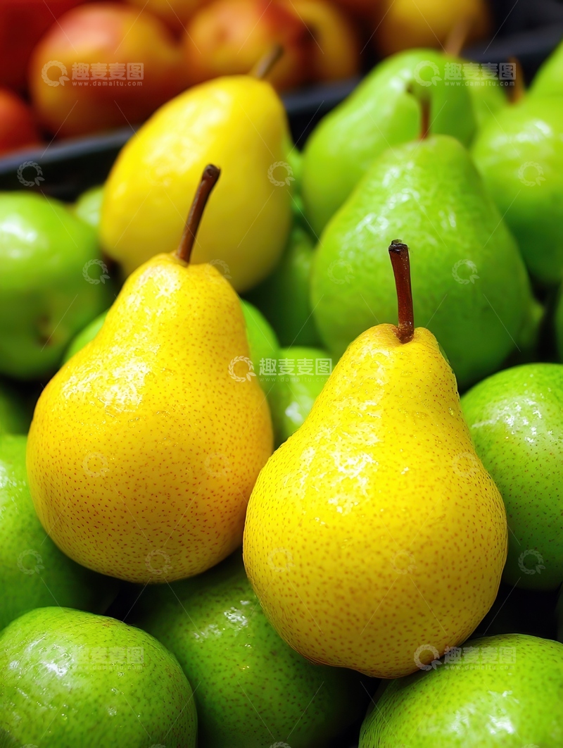 高清大图下载【趣麦麦图】梨  润肺  水滴  