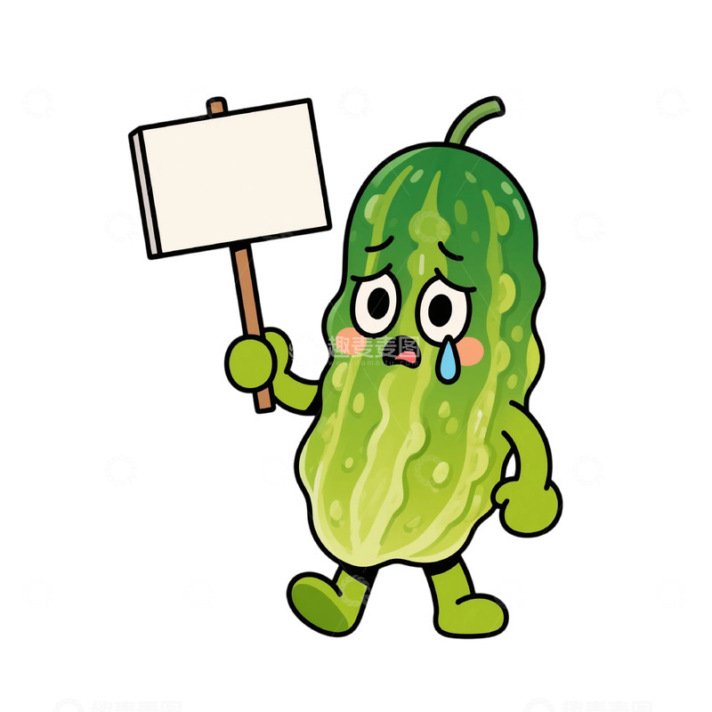 高清大图下载【趣麦麦图】-卡通苦瓜表情插画