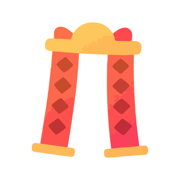 卡通拱门节日装饰元素设计素材