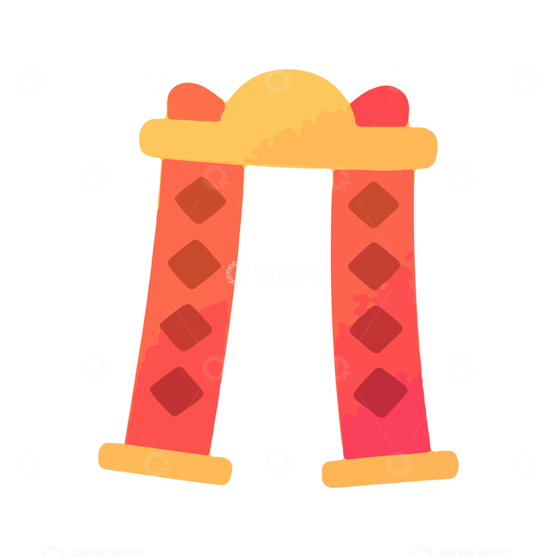 卡通拱门节日装饰元素设计素材