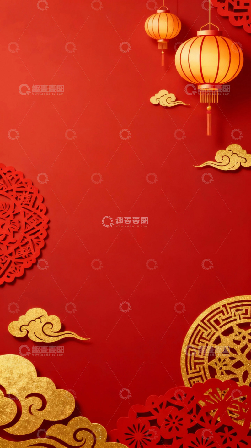 高清大图下载【趣麦麦图】红红火火的节日背景17