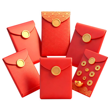 喜庆红包金币装饰图案设计素材