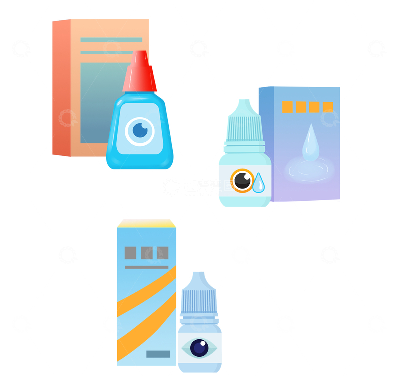 多款卡通风格眼药水及包装