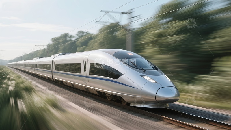 高清大图下载【趣麦麦图】高速列车飞驰风景