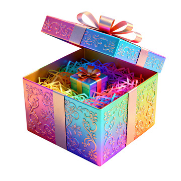 彩盒礼物礼盒节日庆祝