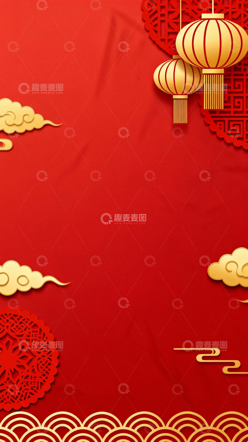 高清大图下载【趣麦麦图】红红火火的节日背景12