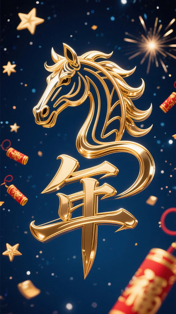 金色马年庆祝插画