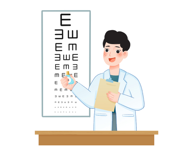 眼科医生进行视力检查