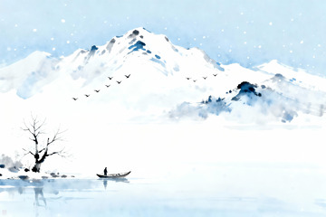 水墨雪景山水7