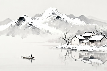 新中式水墨冬景10