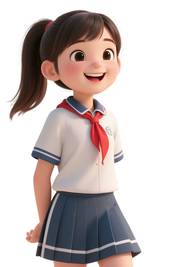校园风少女卡通形象设计素材