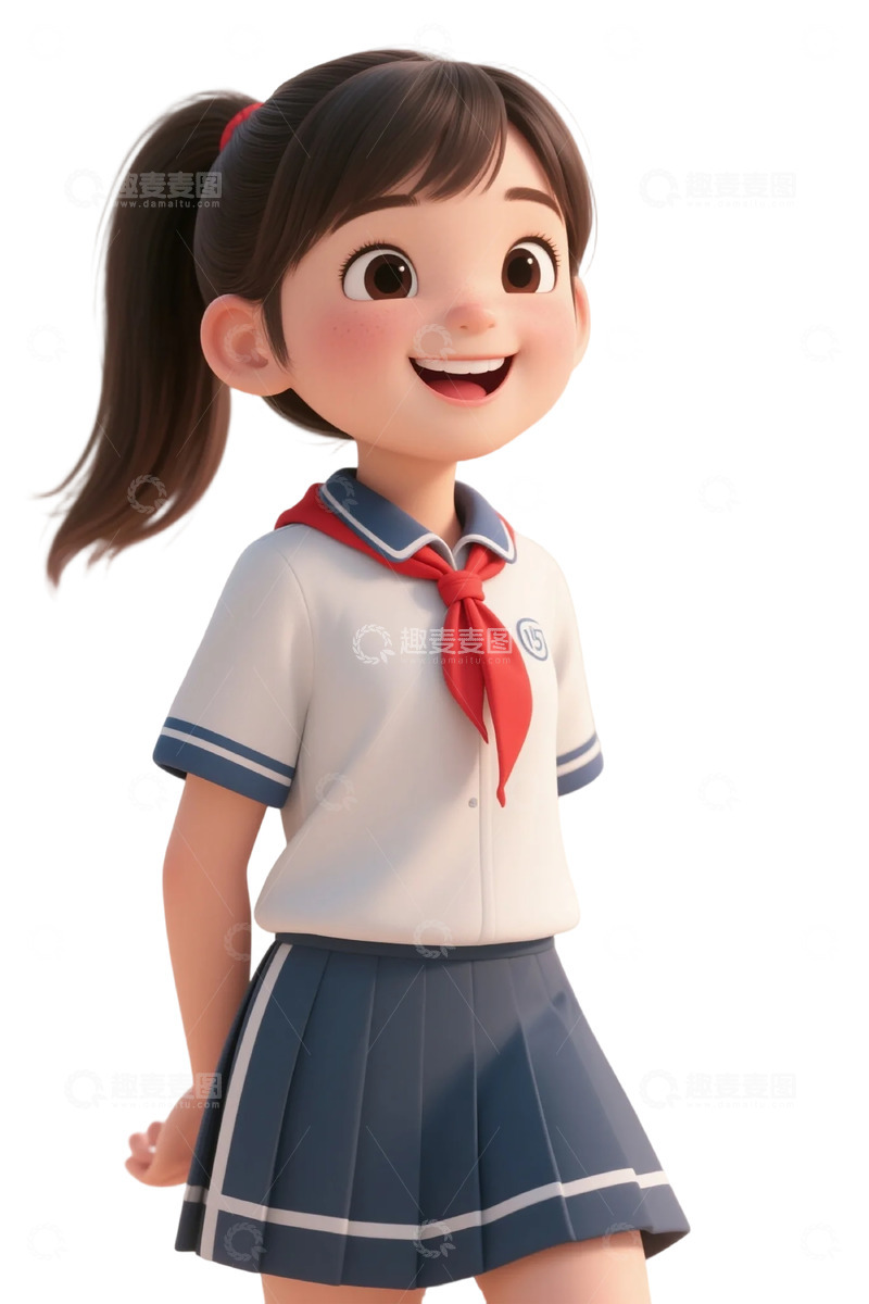 高清大图下载【趣麦麦图】校园风少女卡通形象设计素材