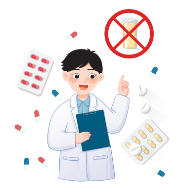 医生讲解用药安全插画