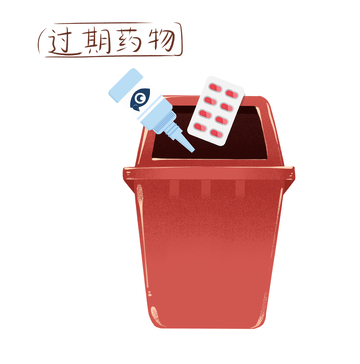 过期药物处理插画