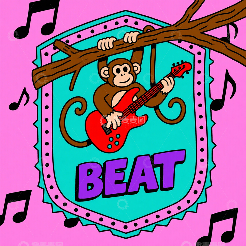 高清大图下载【趣麦麦图】潮流动物描边插画2