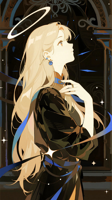 动漫风天使女性插画