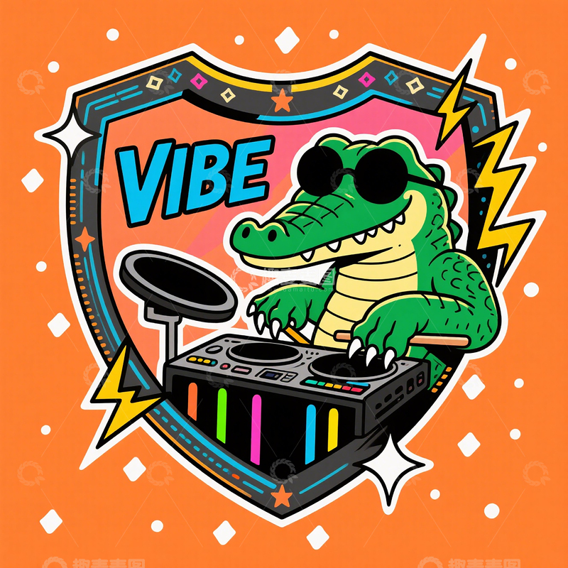 高清大图下载【趣麦麦图】潮流动物描边插画1